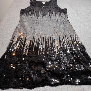 Plus Size XL Sequin Cocktail Party Mini Dress Sleeveless Holiday New Years Eve